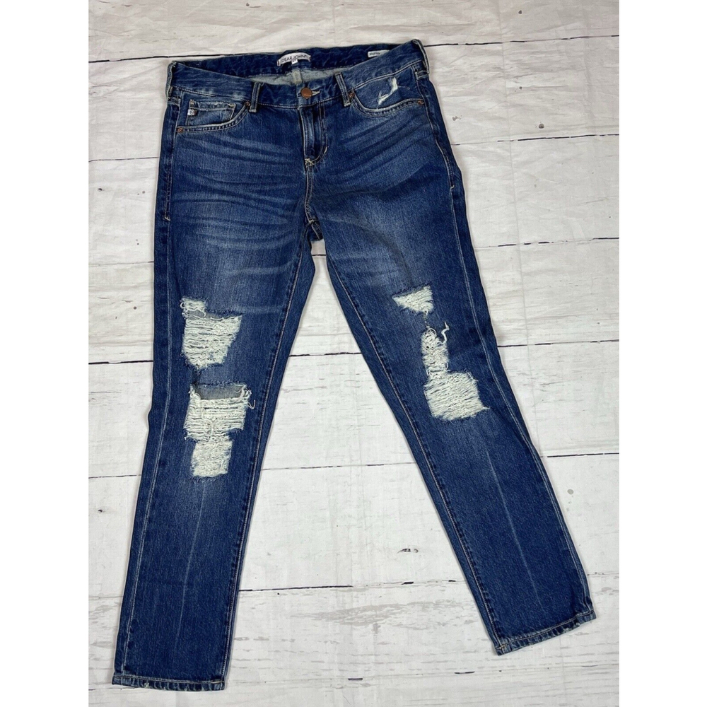 Dear John Womens Blue Denim Madison Girlfriend Jeans Distressed Size 27 EUC